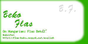 beko flas business card